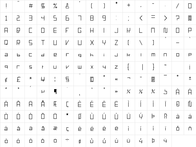 S'orieno Regular Character Map