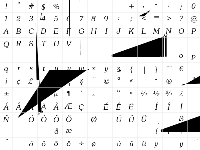 Souvenir Lt BT Light Italic Character Map Souvenir Lt BT Light Italic Character Map