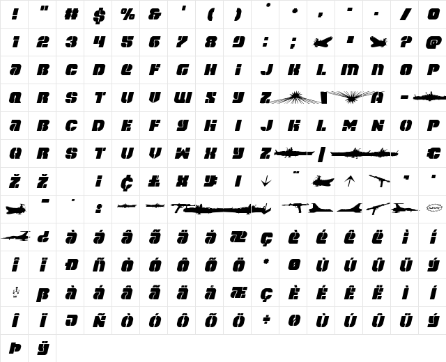 Space Cruiser Italic Italic Character Map Space Cruiser Italic Italic Character Map
