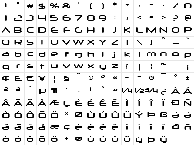Neuropol X Xp Bold Character Map
