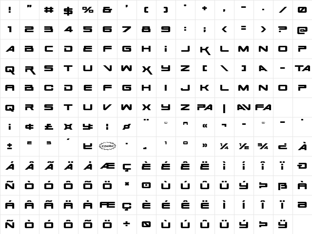 Space Ranger Expanded Expanded Character Map