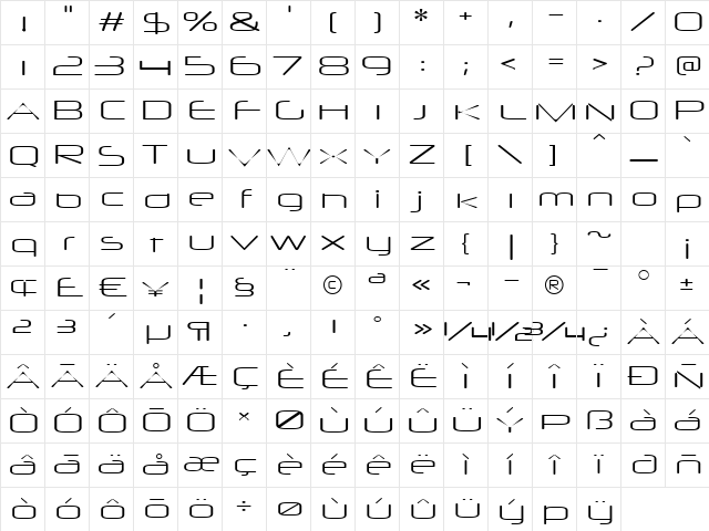 Neuropol X Xp Lite Regular Character Map