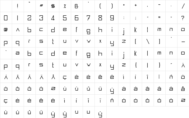 Spaceship2100 Regular Character Map Spaceship2100 Regular Character Map