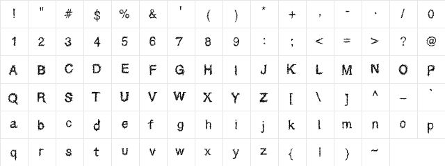 Sparatrap Medium Character Map