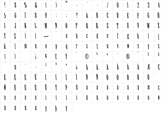 Spare Regular Character Map Spare Regular Character Map