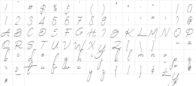 Sparkling Moscow Script Regular Character Map Sparkling Moscow Script Regular Character Map