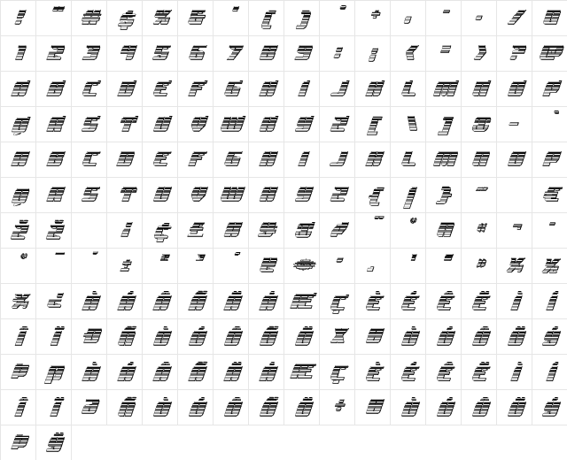 Spartaco Chrome Regular Character Map