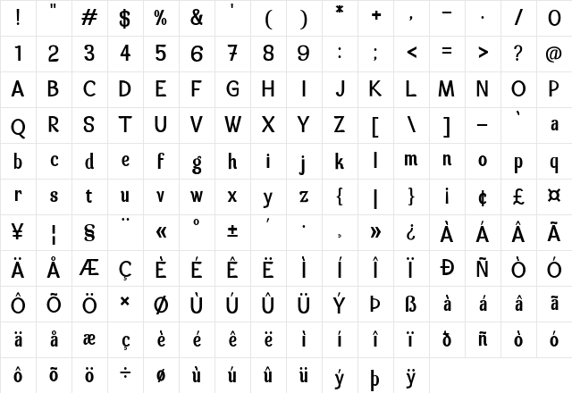 Spatha Sans Character Map