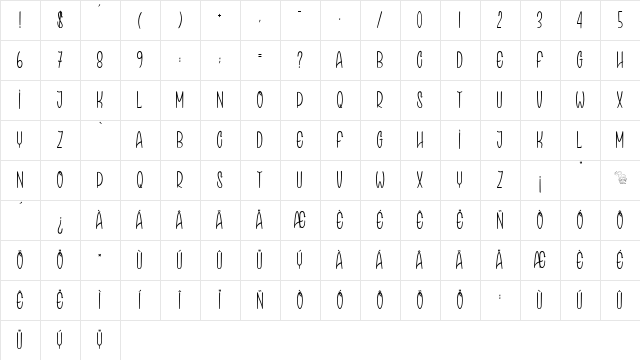 Speak Easy Regular Character Map