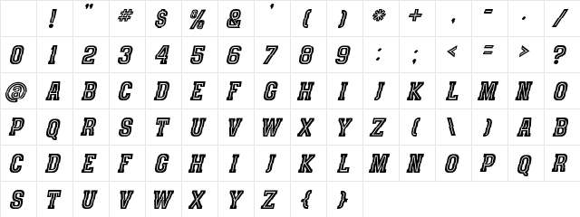 speedhunter line Regular Character Map