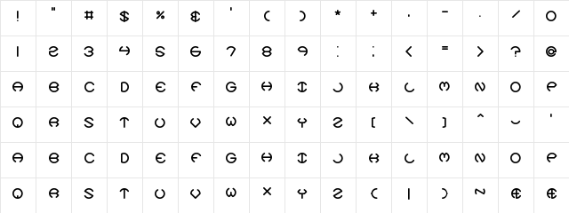 Spheroids X BRK Regular Character Map
