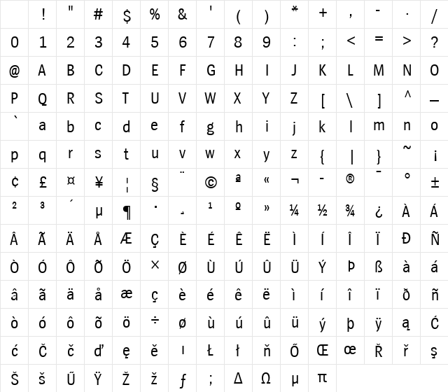 SpiegelCd Regular Character Map SpiegelCd Regular Character Map