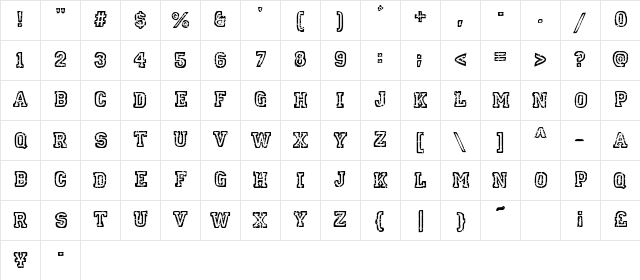 SpotEvent Regular Character Map