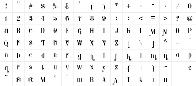 Springtime Regular Character Map Springtime Regular Character Map