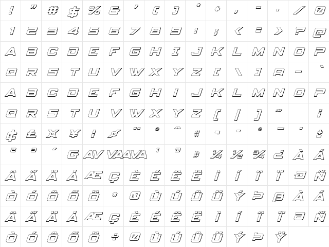 Spy Agency 3D Italic Italic Character Map Spy Agency 3D Italic Italic Character Map