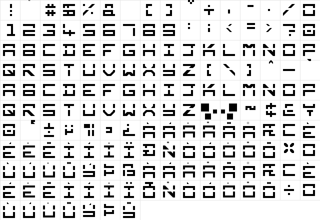 Square Mile Regular Character Map