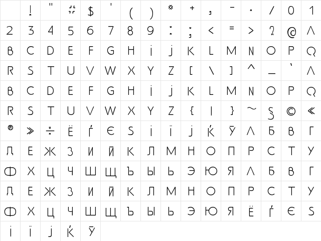 SS_Adec2.0_text text Character Map SS_Adec2.0_text text Character Map