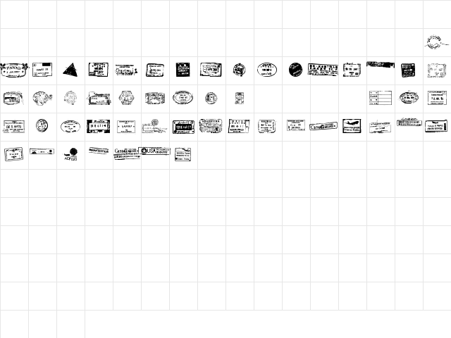 Stamp seal tfb Regular Character Map