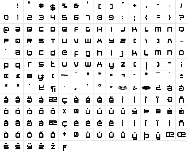Star Eagle Bold Character Map Star Eagle Bold Character Map