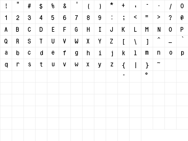 STAR JR Regular Character Map