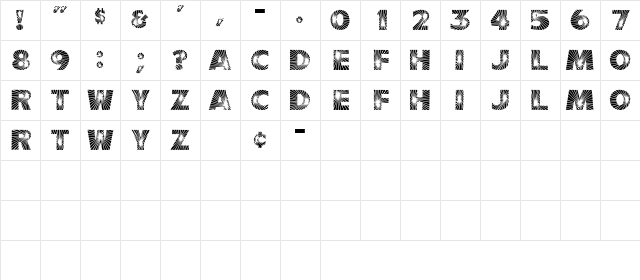 StardustCapsSSK Regular Character Map