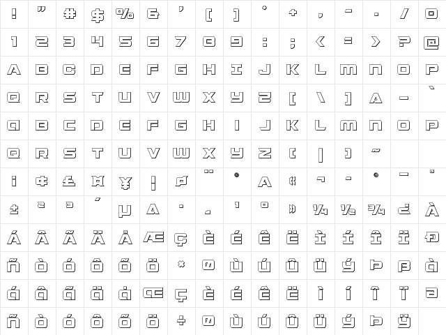 Starduster Outline Outline Character Map