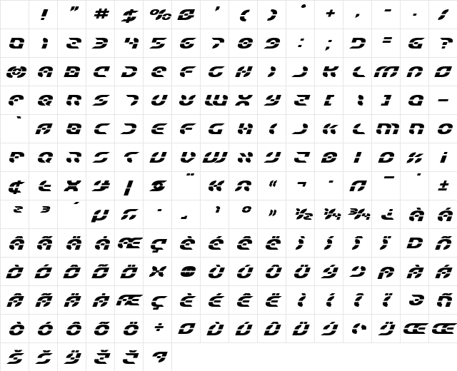 Starfighter Bold Expanded Italic Bold Expanded Italic Character Map Starfighter Bold Expanded Italic Bold Expanded Italic Character Map
