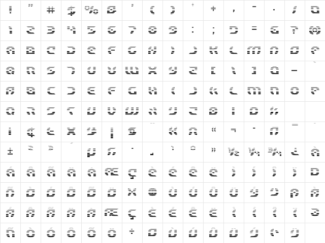 Starfighter Gradient Regular Character Map