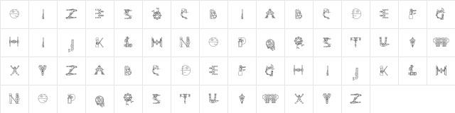 StarForceNesia Regular Character Map StarForceNesia Regular Character Map