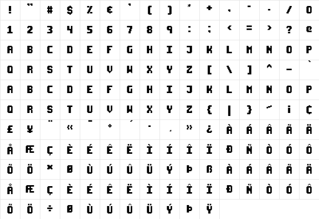 Starseed Pro Regular Character Map