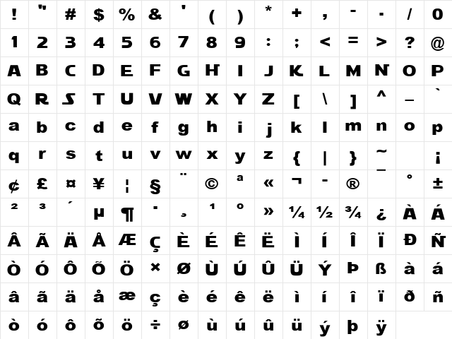 STARWARS Regular Character Map