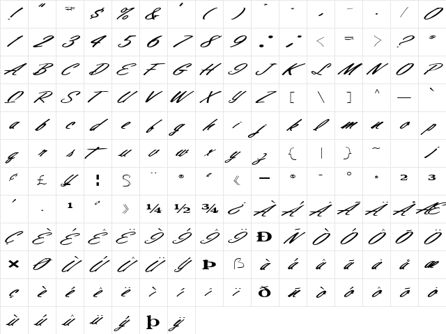 StatelyTypeStyle77 Regular Character Map StatelyTypeStyle77 Regular Character Map