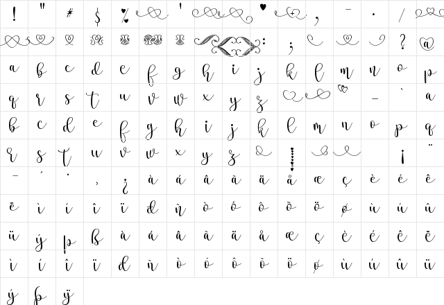 Stea Regular Character Map
