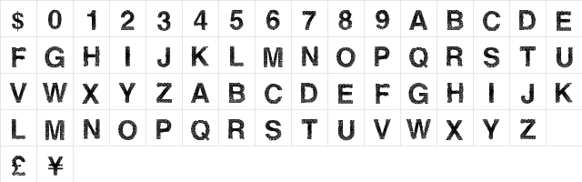 SteamRose Regular Character Map
