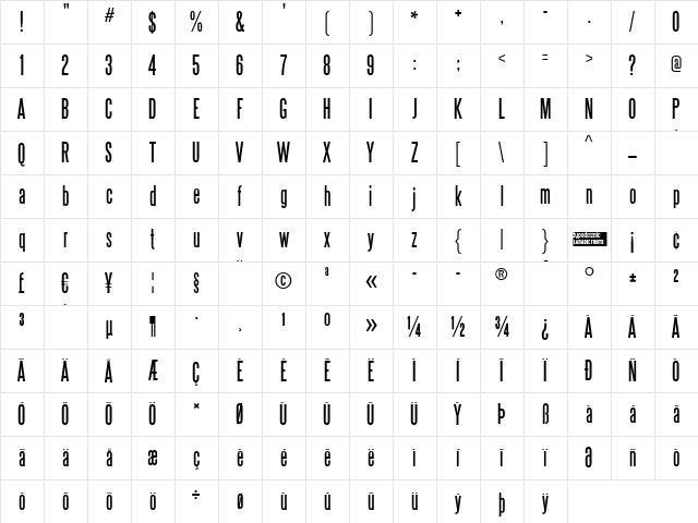 Steelfish Regular Character Map