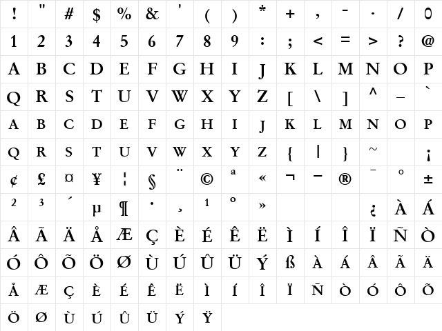 StempGarExpert Bold Character Map