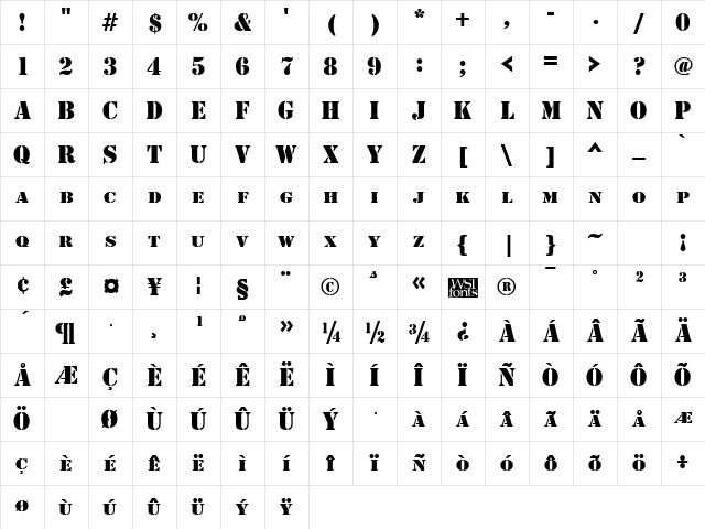 Stencil Regular Character Map Stencil Regular Character Map