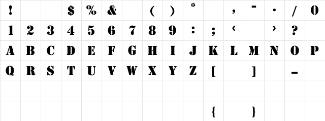 Stencil Regular Character Map Stencil Regular Character Map