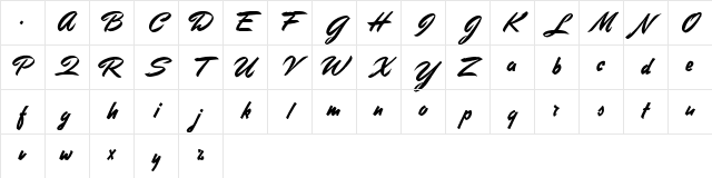 Stephens Heavy Writing Regular Character Map