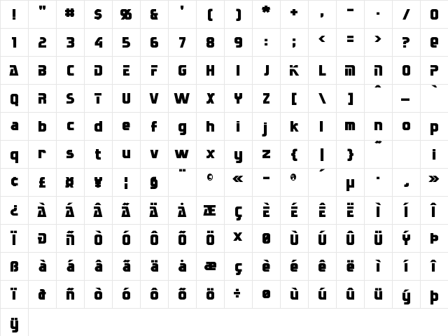 Sternbach Regular Character Map