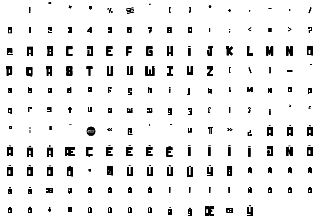 stick&kick Regular Character Map stick&kick Regular Character Map