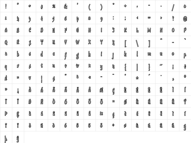 SudegnakNo2 Medium Character Map SudegnakNo2 Medium Character Map