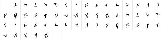 TableShank Regular Character Map TableShank Regular Character Map