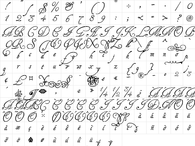 Tagettes Regular Character Map