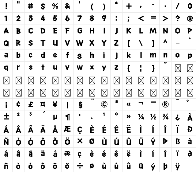 A-OTF Take Std H Character Map