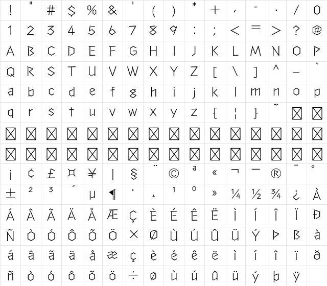 A-OTF Take Std L Character Map