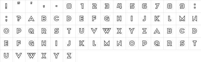 Avalon Regular Character Map