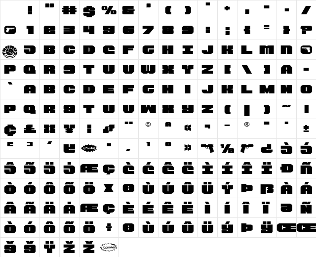 Tauro Expanded Character Map Tauro Expanded Character Map