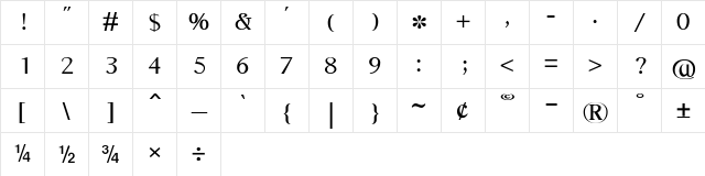 TAU-Valluvar Regular Character Map TAU-Valluvar Regular Character Map