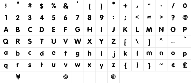 Tear Regular Character Map Tear Regular Character Map